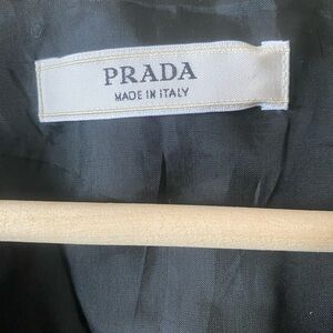 Prada Black Leather Jacket with Label